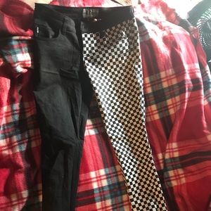 Checker black and white pants